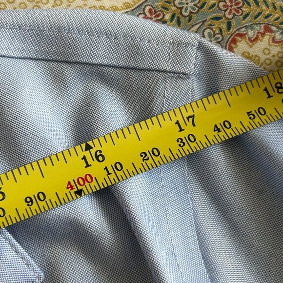 Jones New York Signature Pale Blue Notched Collar Button Front Shirt - Picture 8 of 9